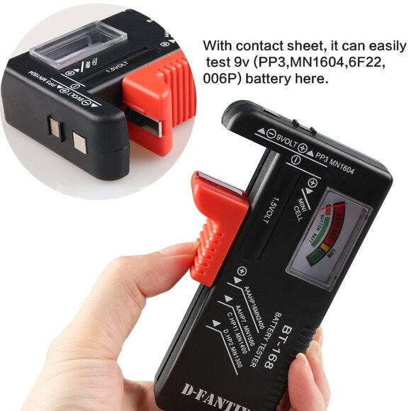 Battery Tester, Universal Battery Checker Small Battery Testers for AAA AA C D 9 - Picture 4 of 8